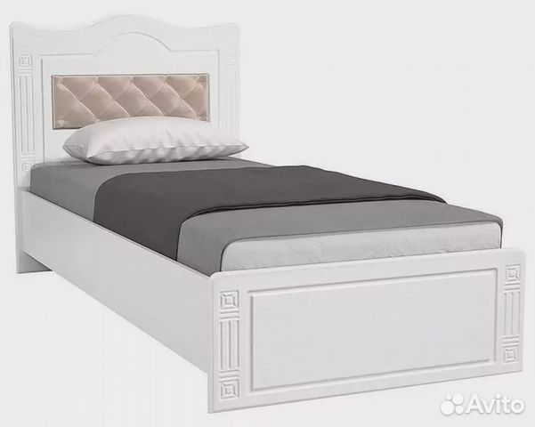Кровать 90 с мягкой спинкой Афина аф-10+аф-10А