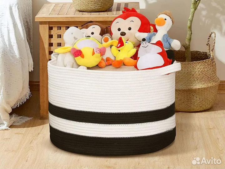 Корзина для белья, для хранения игрушек, плетеная