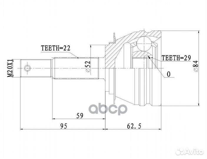 ШРУС наружный (без кольца ABS) GIK04031 ganz