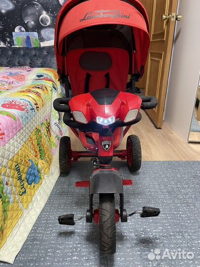 Велосипед детский Lamborgini красный трехколесный