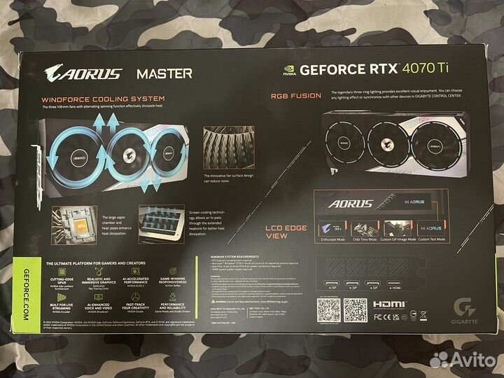 New Видеокарта rtx 4070ti aorus master