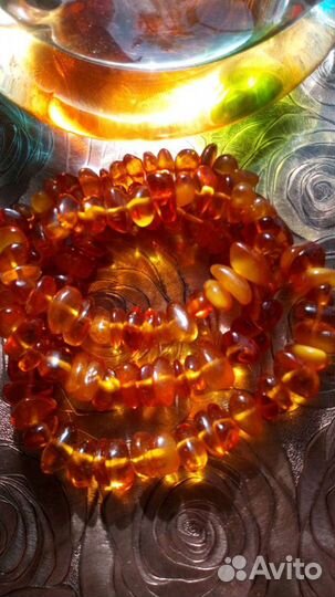 Бусы янтарь