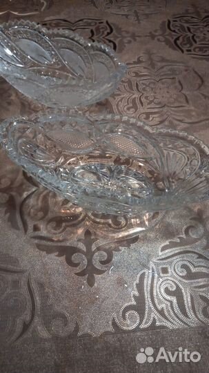 Салатник хрустальный (ладья) пара