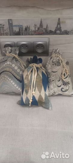 Мешочки из льна на льняной подкладке