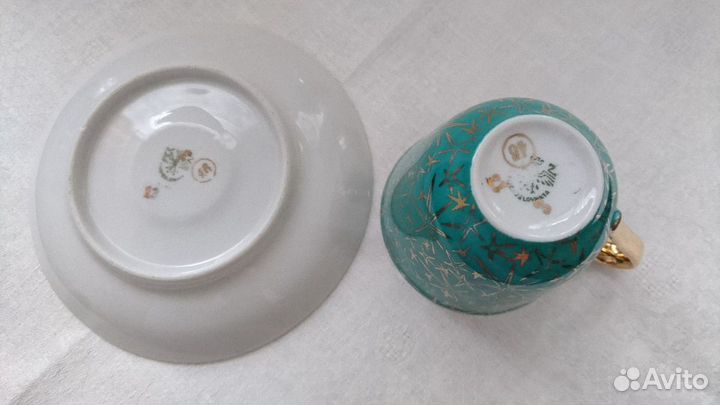 Фарфоровые Кофейные пары с позолотой - гдр и чсср