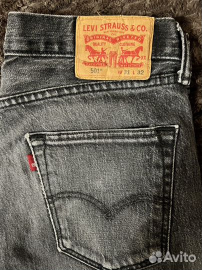 Мужские джинсы levis 501 w31 l32