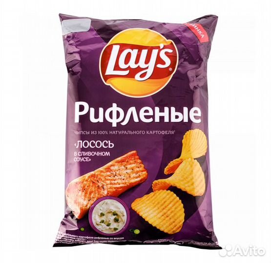 Чипсы Лейс (lays) Рифленые Лосось в соусе 140г