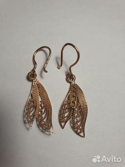 Серьги золотые винтаж