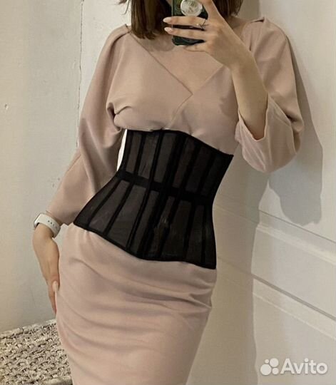 Платье пыльно розовый цвет XS