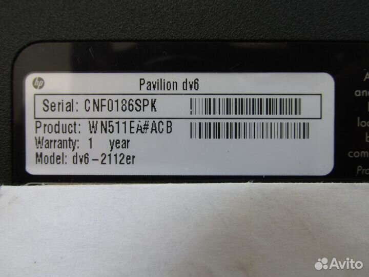 Ноутбук hp pavilion dv6 2112er