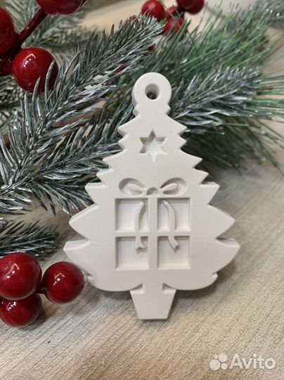 Елочные игрушки из гипса для творчества