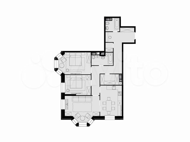 3-к. квартира, 94,7 м², 21/26 эт.