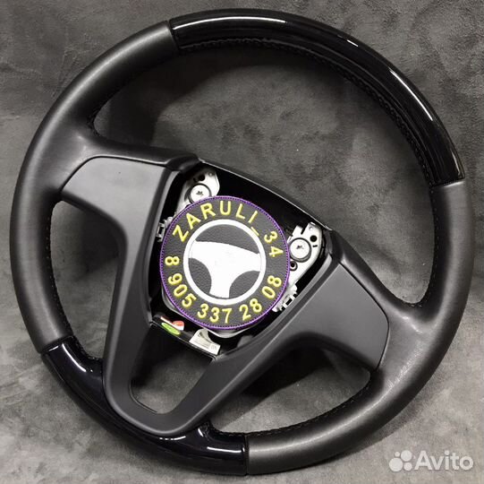 Руль hyundai solaris черный лак