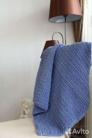 Плед детский вязаный ручная работа 80х80