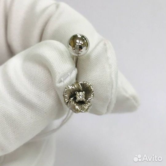 Пирсинг с природным камнем Золото