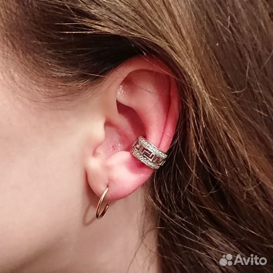 Серёжка/кафф - кольцо