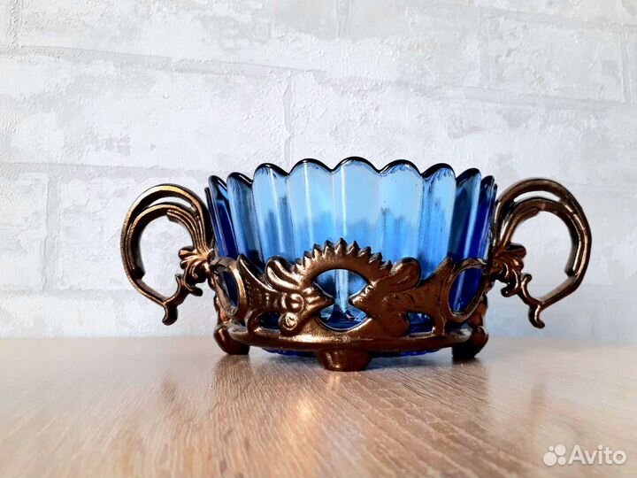 Винтажный салатник СССР / конфетница стекло