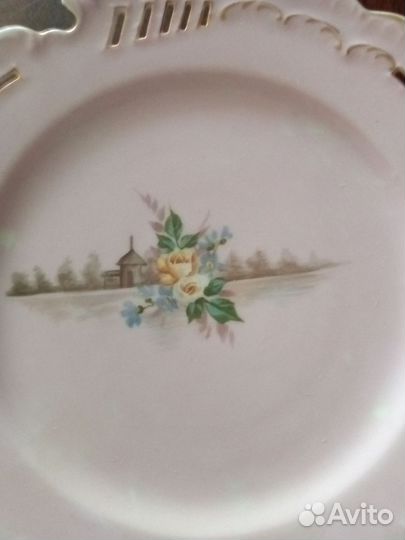 Тарелка антикварная фарфоровая тов. Кузнецова