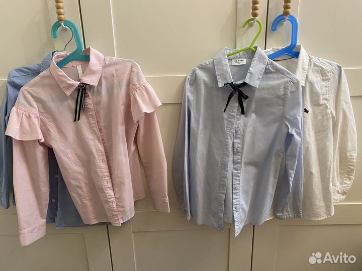 Школьные вещи(рубашки, платье, кофта, кардиган)