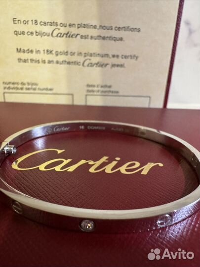 Браслет Cartier love с бриллиантами малень. модель