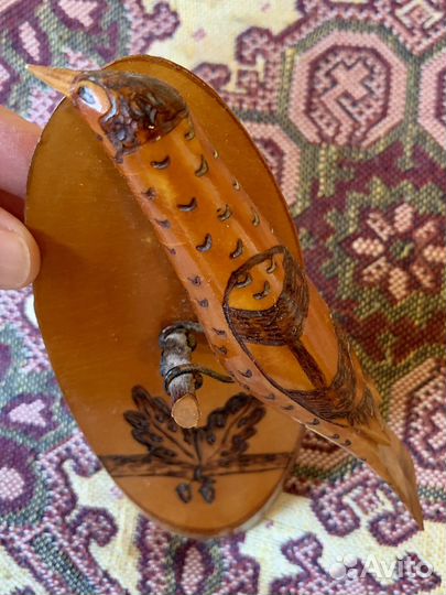 Птичка декоративная деревянная