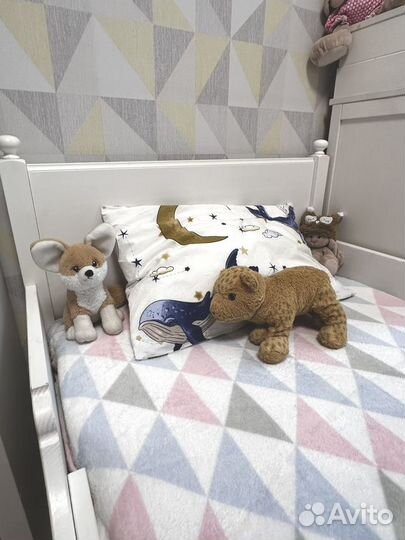 Детская раздвижная кровать IKEA Лексвик белая