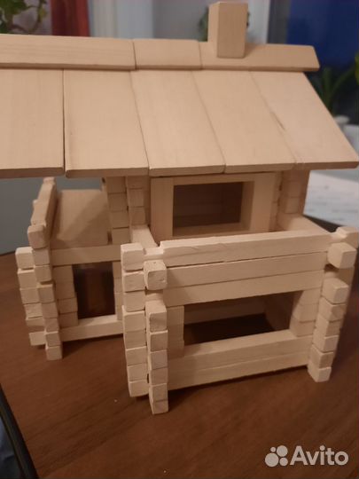 Детский конструктор деревянный разборный домик