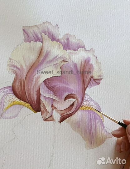 Картина акварель цветы постер