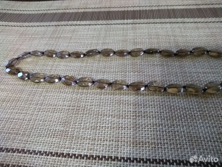 Бусы из дымчатого кварца (раухтопаза )