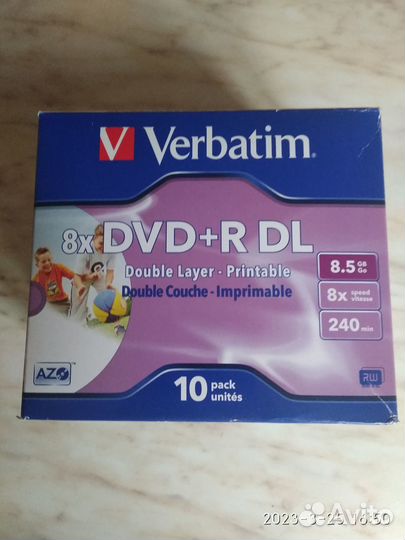 Диски DVD+R DL Verbatin 8,5 Gb printables