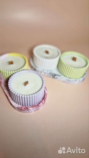 Свечи соевые в гипсе