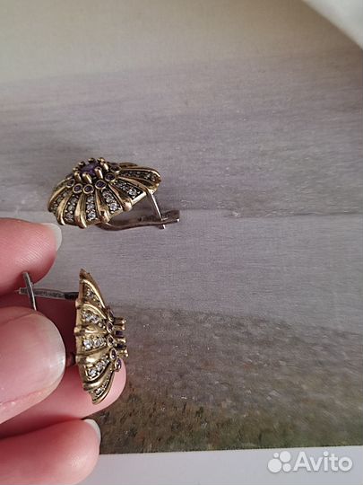 Серебряные серьги винтаж