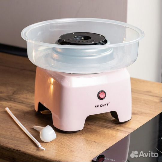 Аппарат для сахарной ваты настольный розовый