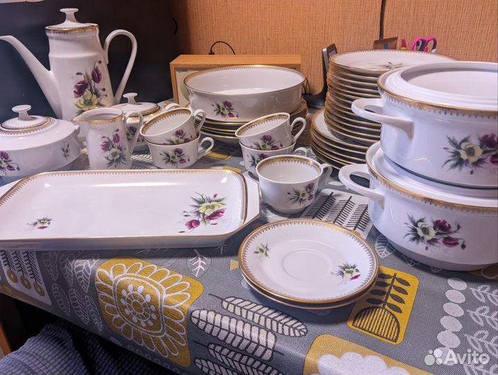 Набор столовой посуды фарфор, неполный, kahla, ГДР