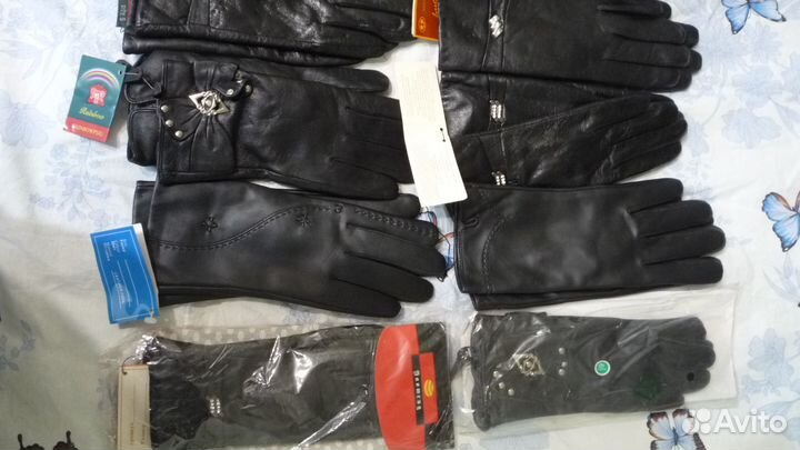 Перчатки женские кожаные