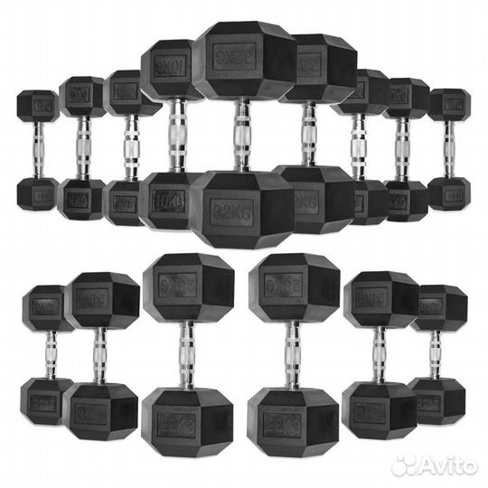 Гантельный ряд, гантели 171кг. В наличии и др.вес