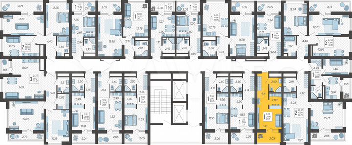 Квартира-студия, 23,1 м², 12/19 эт.