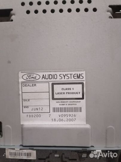Магнитола Ford Focus 2 6000CD с кодом