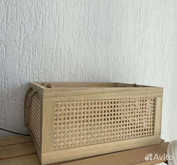 Ящик / корзина / короб плетенный деревянный