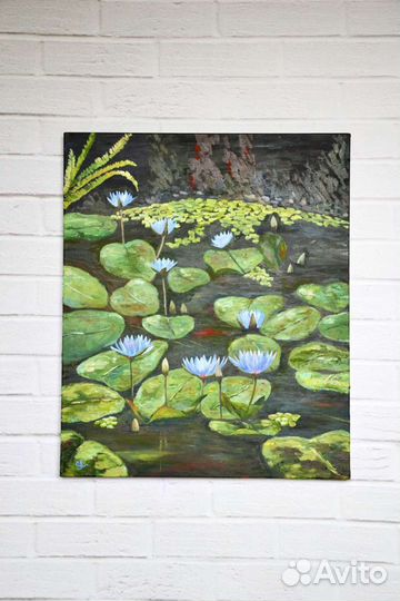 Картина маслом - Кувшинки.60/50 см