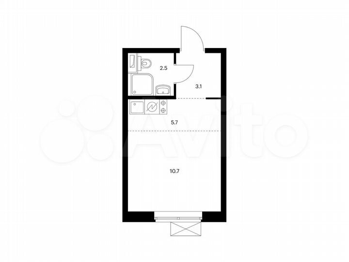 Квартира-студия, 22 м², 20/21 эт.