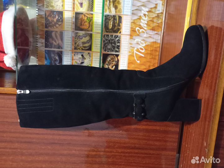 Сапоги зимние женские 40 размер замшевые б/у