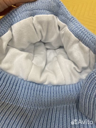 Шапка зимняя для новорожденных журавлик