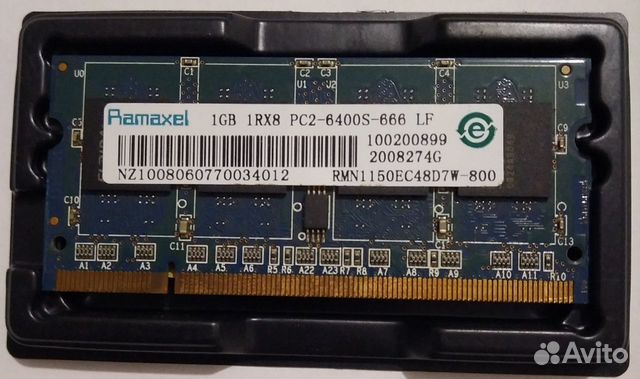 Оперативка для ноутбука DDR2 -1 Гб 800 мгц -2 шт