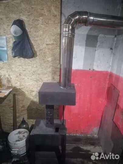 Печь буржуйка для гаража на масле(отрабока)