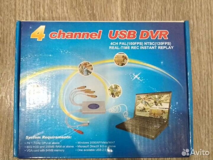 Плата видеозахвата на 4 канала, USB