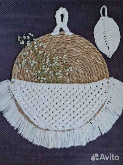 Макраме, Полка навесная, пано, кашпо