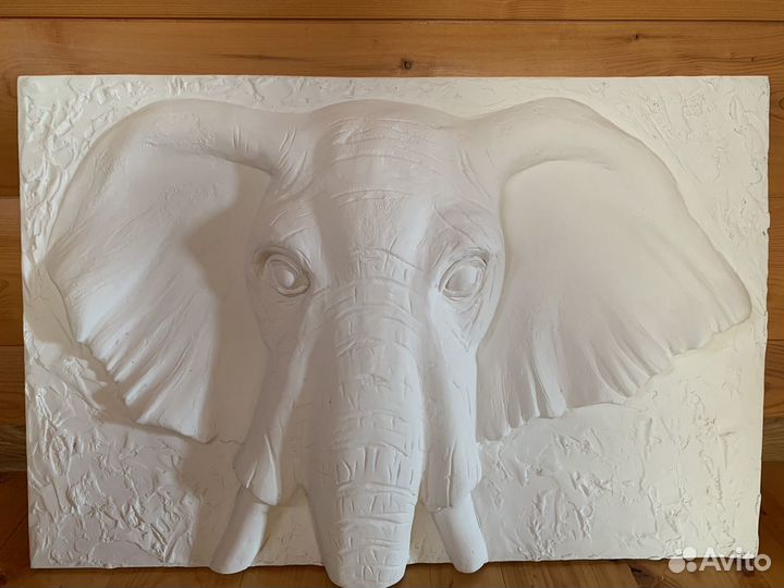 Панно на стену «Слон» барельеф (гипс)