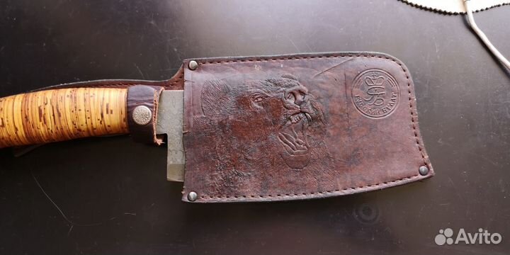 Нож тяпка, дамасская сталь