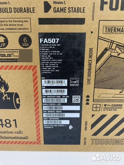 Игровой ноутбук Asus Tuf Gaming A15 RTX4060